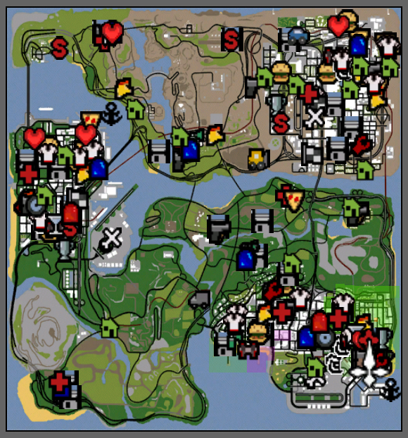 Grand Theft Auto V Signs, Barns, Radars Map