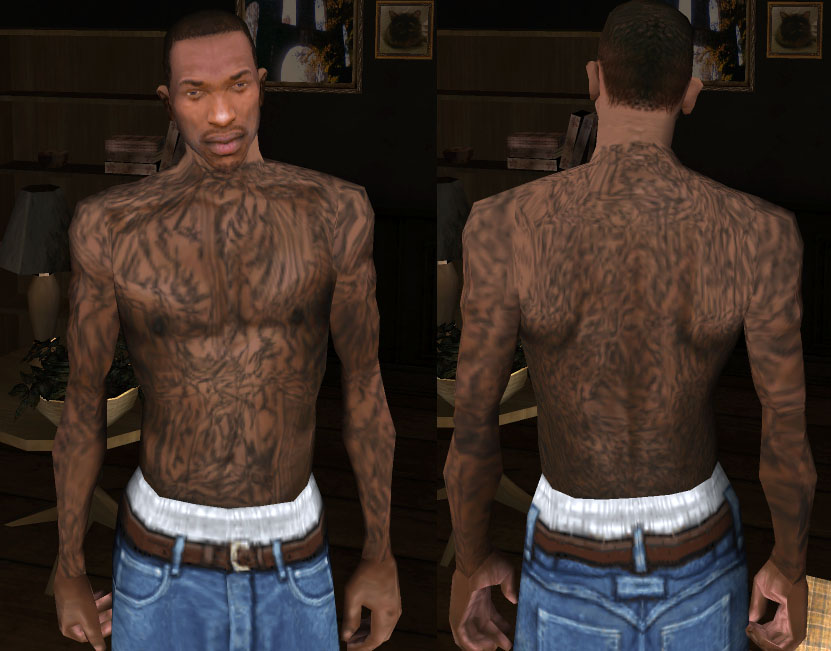 Replacement bands tattoos clothing etc for GTA San Andreas